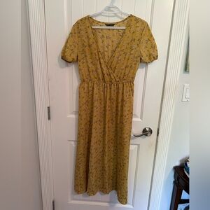 SHEIN Dress. Size L (8/10) Long, mustard colour. Excellent condition